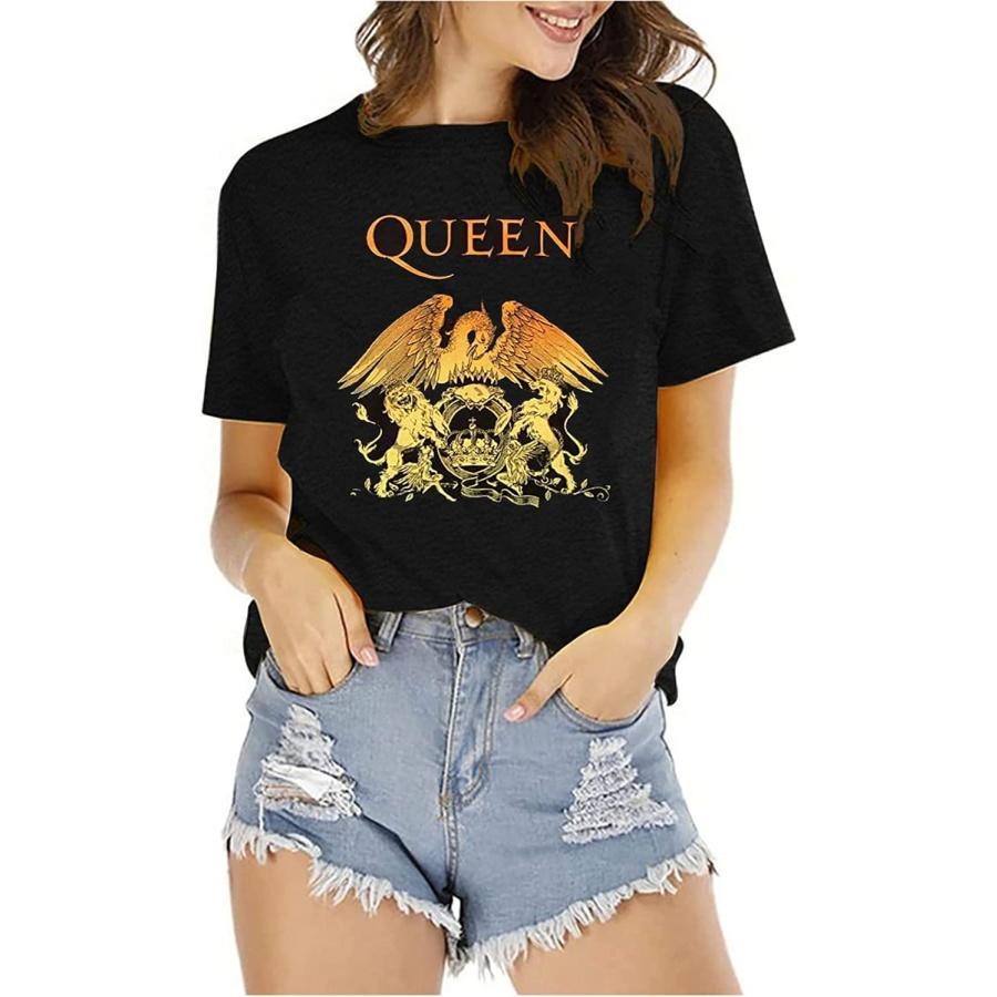 

Womens Vintage Shirt Music Concert Tees Summer Short Sleeve Casual Graphic Tees XXXXXL чорний