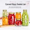 Carved Glass Mason Jar - Airtight, Moisture-Proof Storage for Nuts, Grains, or Jam