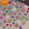 Colorful 3D Love Heart Jelly Nail Art Stickers - Pink Peach Heart Designs