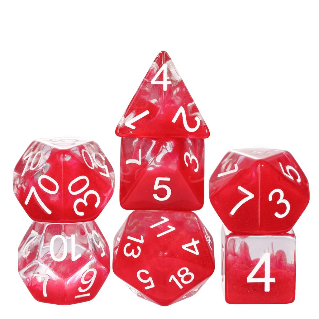 Cusdie Cool Magma DND Dice 7pcs Polyhedral Dice Set for Dungeons & Dragons Role Playing Board Games --Multiple Color Options