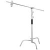 3.3m Stainless Steel Heavy Duty C-Stand with Portable Horizontal & Angled Arm for Photo Studio Lighting.