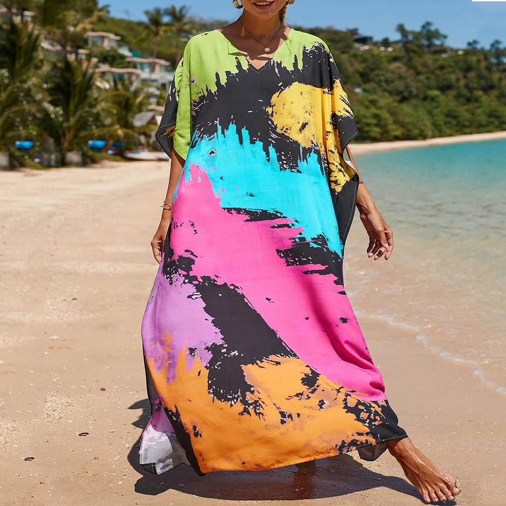 Women's Robe Beach Smock Loose Large Size Beach Skirt Robe Smock