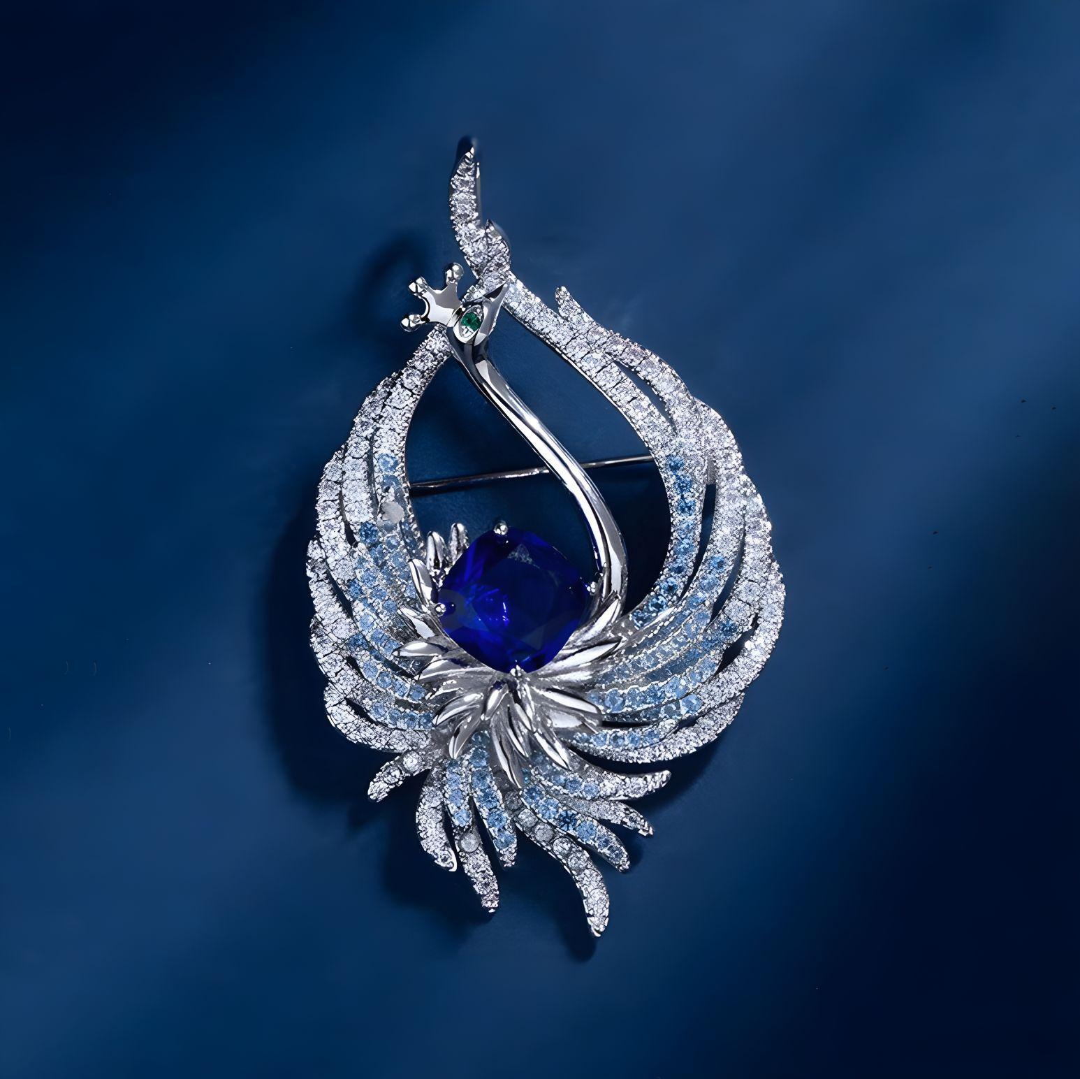 

Роскошная брошь «Танец Феникса» «Девять дней», высококачественная женская изящная брошь «Феникс» из кристаллов, нишевый дизайн, аксессуары для пальто Sense Pin