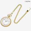 CREPHA Pocket Watch for Japanese Simple Battery Stainless White Gold Men, Movement, 50mm, Design, Operated, Steel, Analog, Dial, Business,