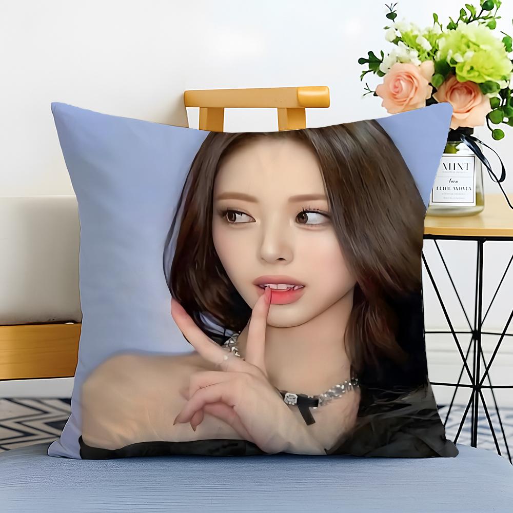 Idol Energetic S-Shin Yu-Na Cushion Cover Washable Linen Pillowcase Soft For Sofa Bed Cozy Home Room Decor