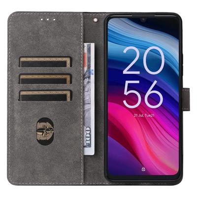 Etui dla TCL 50 5G z blokadą RFID, składane, z klapką, skórzane, portfel na telefon, z paskiem na rękę