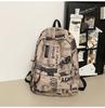 School Bag Men's Fashion Trend Middle School Students Junior High School Students High School Students Large Capacity Canvas Girls Backpack Backpack