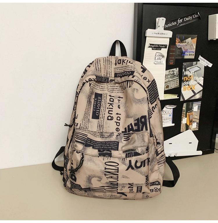 School Bag Men's Fashion Trend Middle School Students Junior High School Students High School Students Large Capacity Canvas Girls Backpack Backpack