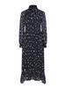 I Jeno Ri Black Ribbon Print Long Dress