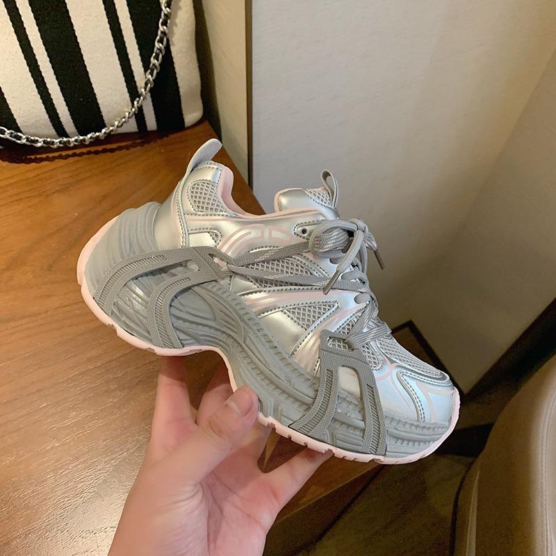 Early Spring New Casual Platform Women's Shoes Leather Round Head Lace-up Dad Shoes Women's Height Increase Versatile Women's Single Shoes