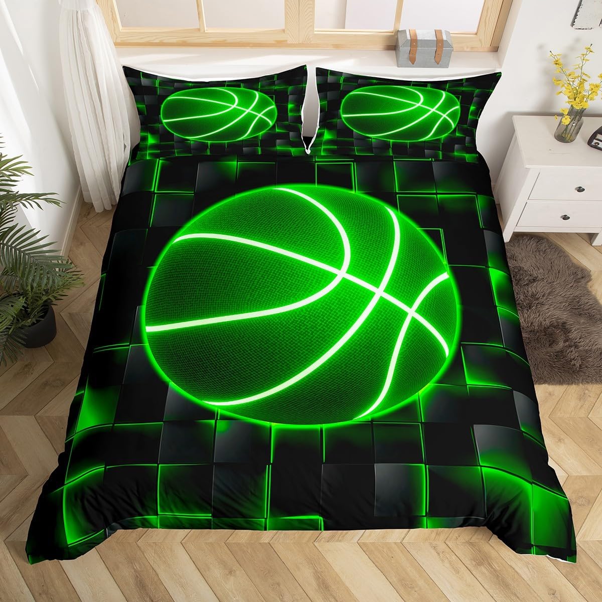 

Basketbal Soft Duvet Cover Set King-Sized Dimensionsd Dimensions Bal Sports Beding Set Heart Barketbal Print Warm Comforter Cover For Children Kids 120*200cm Single