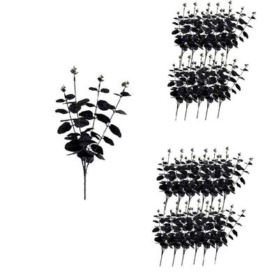 1/10/12Pcs 34cm Artificial Leaf Branch For Halloween And Weddding Party Decoration, Fake Leaf Stems Plant Decoration
