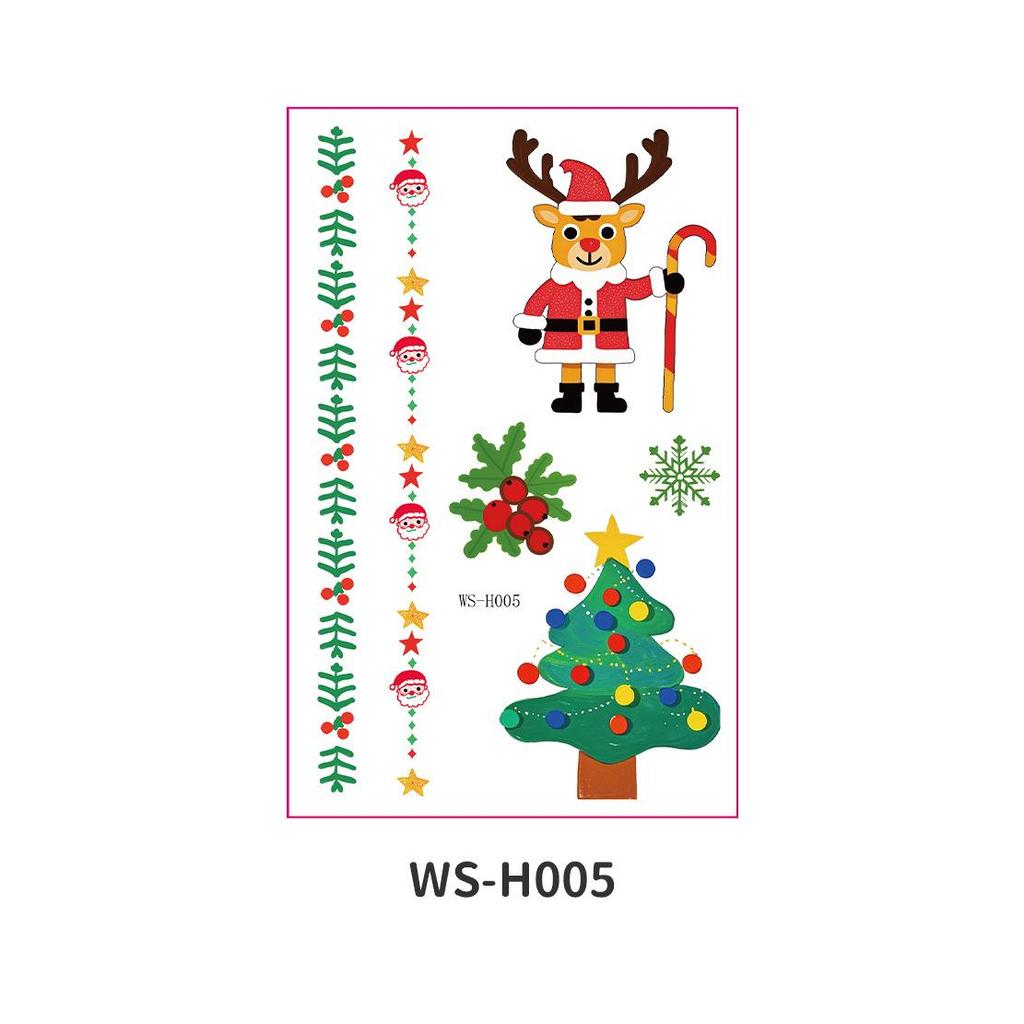 Children's Waterproof Christmas Cartoon Tattoo and Window Stickers for Parties