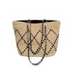 Straw Tote Bag, Diamond Chain Bag, Women's Shoulder Bag, New Beach Vacation Style, Large-capacity Underarm Bag Tide