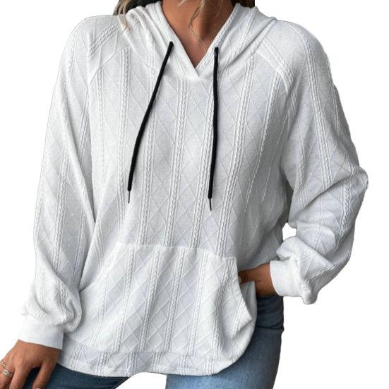 Women Fall Hoodies Long Sleeve Oversized Sweatshirts Casual Pullover Shirts with Pocket Knit Hooded Sweater Tops