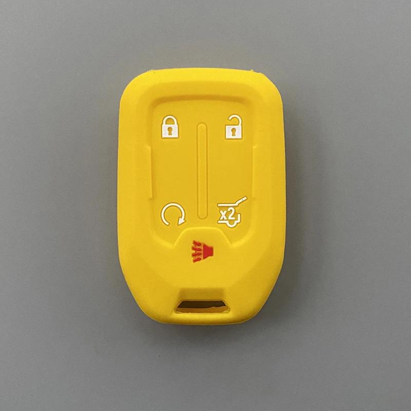 Silicone Car Key Cover Case Fob For Chevrolet Suburban Silverado GMC Terrain Yukon Tahoe Sierra Smart Auto Accessories Key Ring