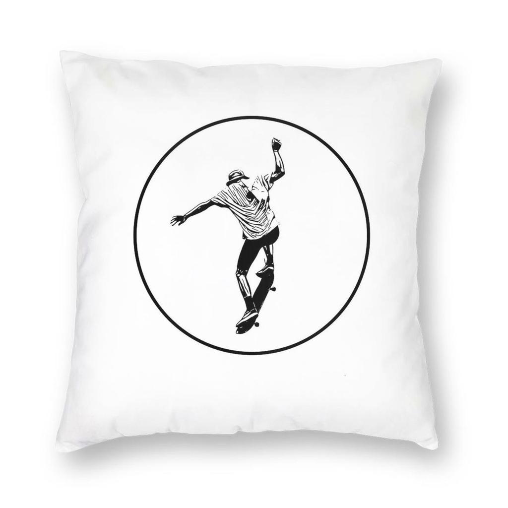 SK The Infinity Skateboarder Quadratische Kissenhülle Polyester Leinen Samt Kreativer Reißverschluss Dekor Kissenhülle für Sofa Auto