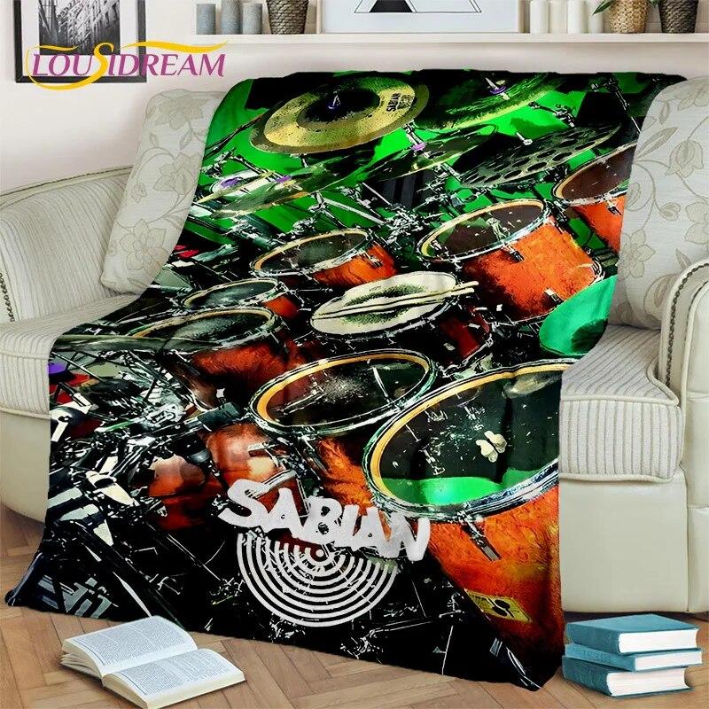 Drum Kit Music Instruments Drum Set Blanket,Soft Throw Blanket for Home Bedroom Bed Sofa Picnic Travel Office Cover Blanket Kid