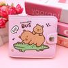 New Capybara Coin Purse with Buttons Cartoon Card Holder PU Leather Short Wallet Women Girls