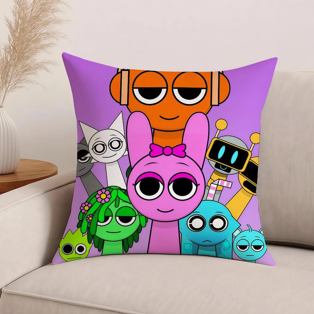 Federa Cuscino Gioco S-Sprunki Cuscini da Ufficio Adatti per Divano Auto Camera da Letto Copricuscino Decorativo
