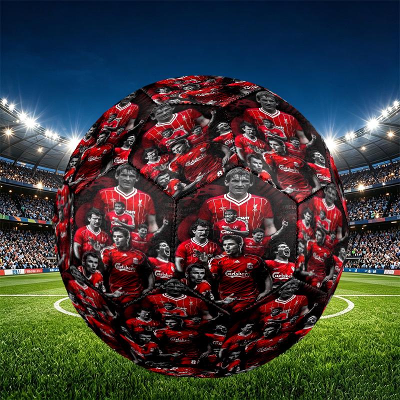 Liverpool F.C Print Size 5 Soccer Ball, PU Wear Resistant Football for Match Training and Daily Practice, Birthday Gift for Soccer Fans