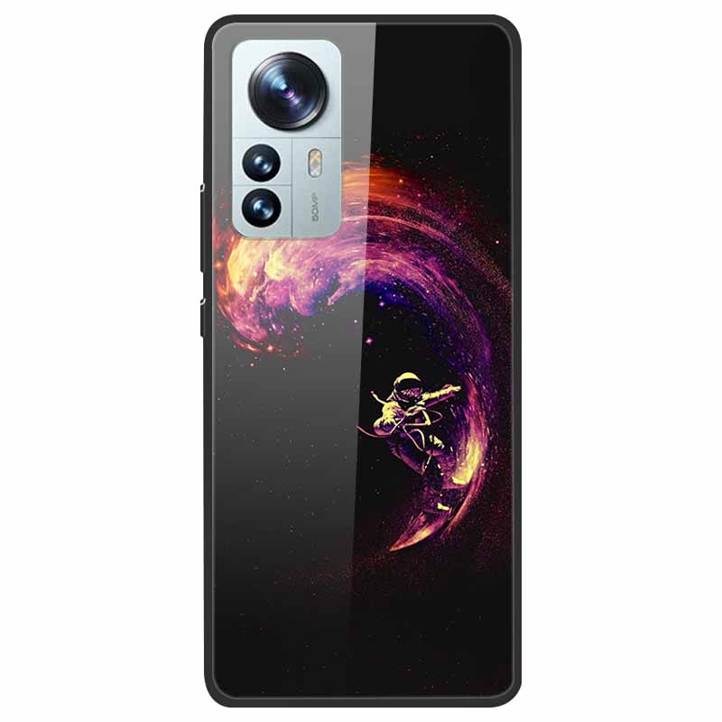 Tempered Glass Case For Xiaomi 12 Pro Cover Hard Shockproof Cases for Xiaomi Mi 12X 12 Lite Pro Funda 12Pro Coque Luxury Wolf