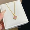 18K Gold Titanium Rhombus Clavicle Chain Necklace - Women’s Trendy Geometric Choker Pendant