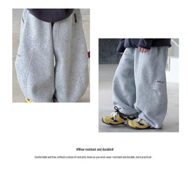 253551 Kids' Versatile Solid Color Loose Pants for Spring and Autumn