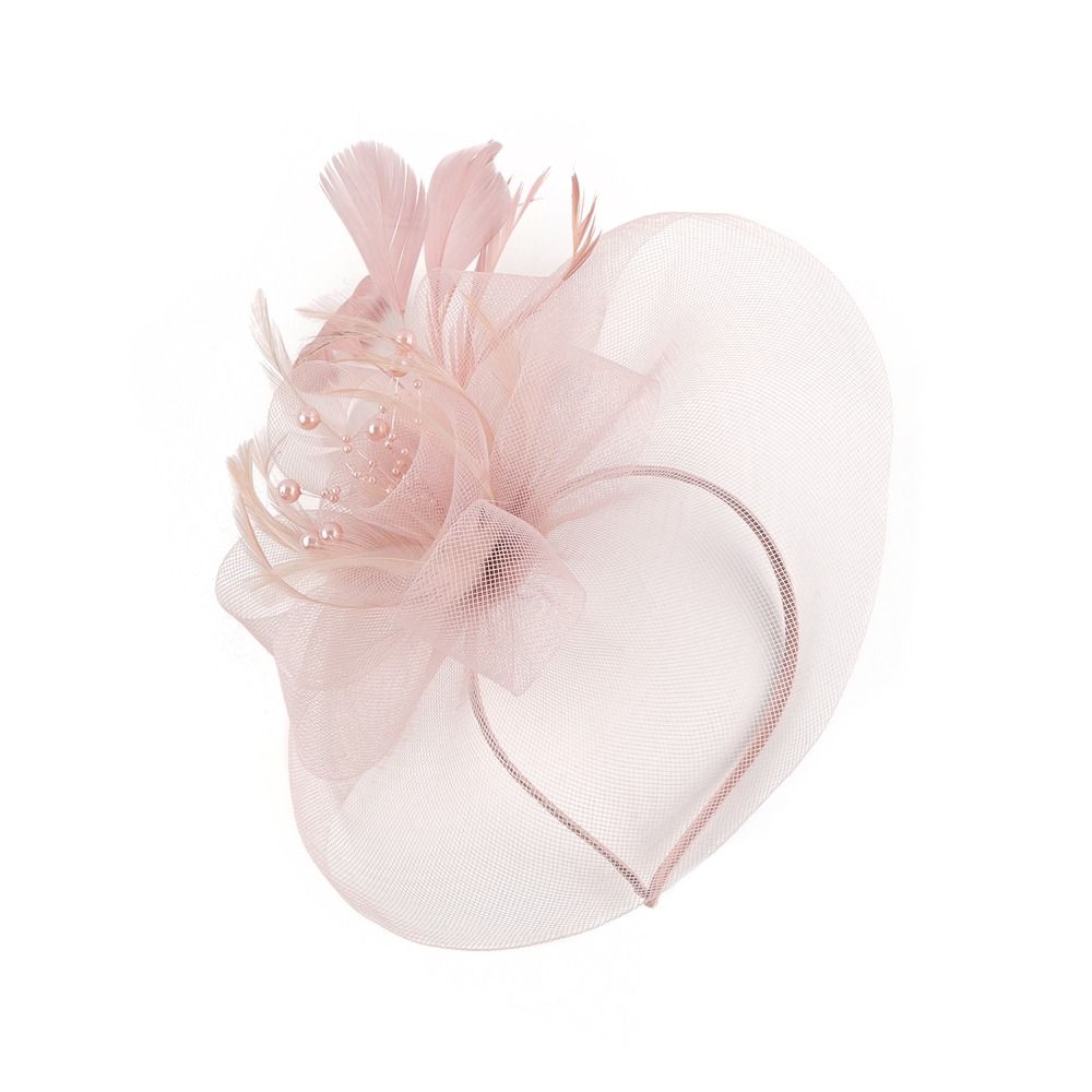 Church Kentuck-y Derby Pearl Mesh Flower Feather Fascinator Hat  for Women