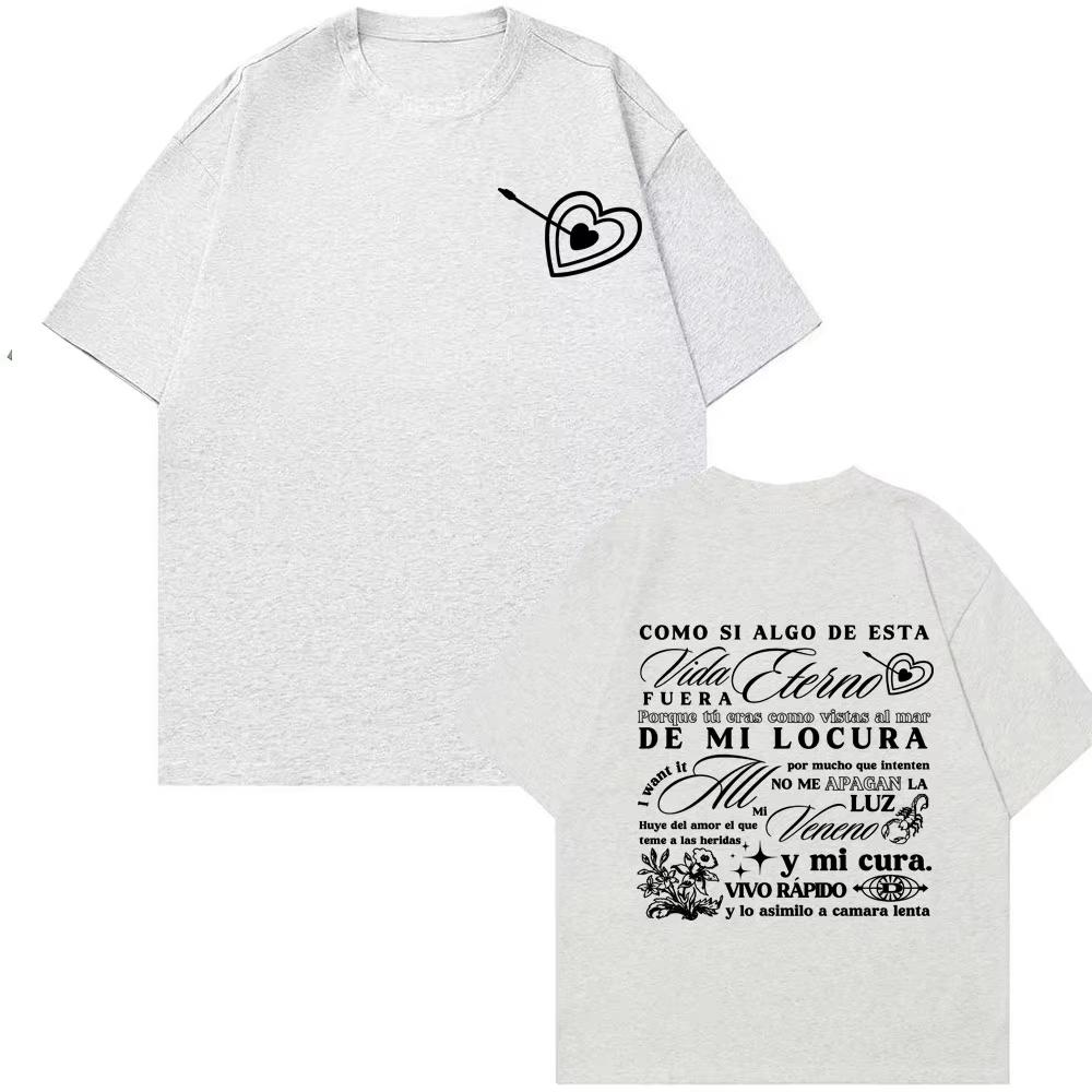 Rapper Delaossa Album Letters Print Tshirts Men Women Casual Pop music T Shirt Hot Sale Hip Hop High Quality Tshirt Streetwear