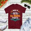 50th Birthday Unisex Crewneck Tshirt For Unisex 1976 Original Parts Bday Gift Hipster Street Fashion Casual Printed Tshirt Tops