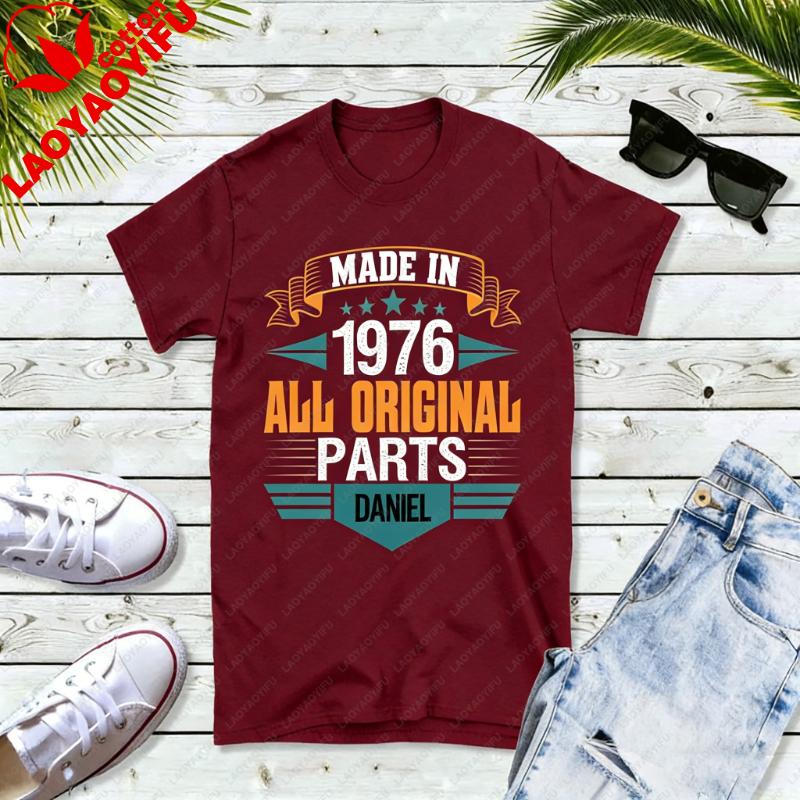 50th Birthday Unisex Crewneck Tshirt For Unisex 1976 Original Parts Bday Gift Hipster Street Fashion Casual Printed Tshirt Tops