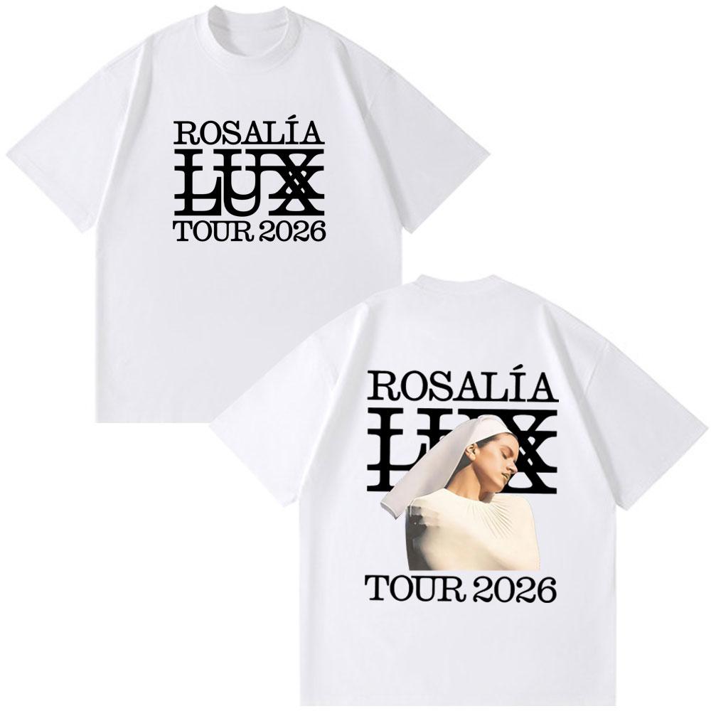 Rosalia LUX Tour Album 2026 Merch T Shirts Summer Unisex Women Tees Casual Cotton Oversized Tshirt Harajuku Couple Funny Tshirts