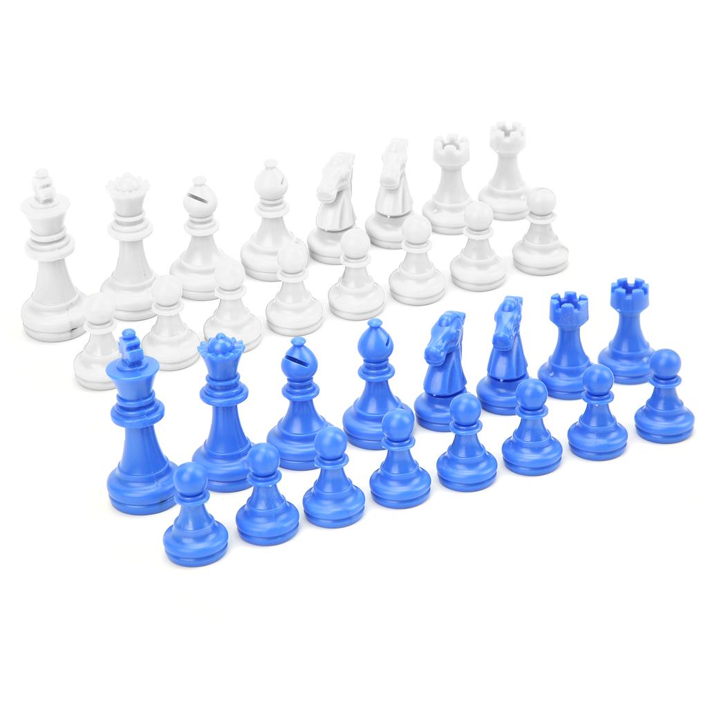 32 szt. Średniowieczne plastikowe szachy ustawione na wysokość króla 49 mm bez szachownicy do zawodów