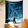 Blade Runner LAPD Tapestry Wall Hanging, Police Badge Neon Sign Art, Futuristic Wall Decor for Bedroom Living Room Dorm