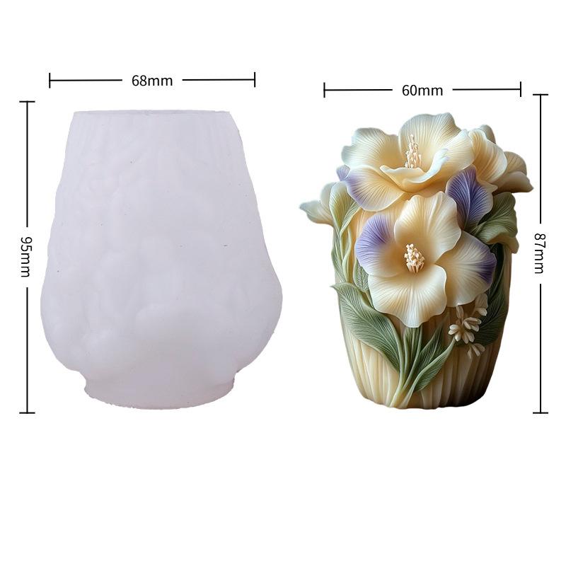 Twin Flower Mold Diy Christmas Candle Mold Floral Candle Mold Floral For Festival Ornament Candle Making Holiday Crafting