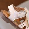 New Summer Style Children's Sandals for Baby Girls 0-1-2 Years Old, Hole Shoes with Closed-Toe and Bowknot, Princess Shoes.