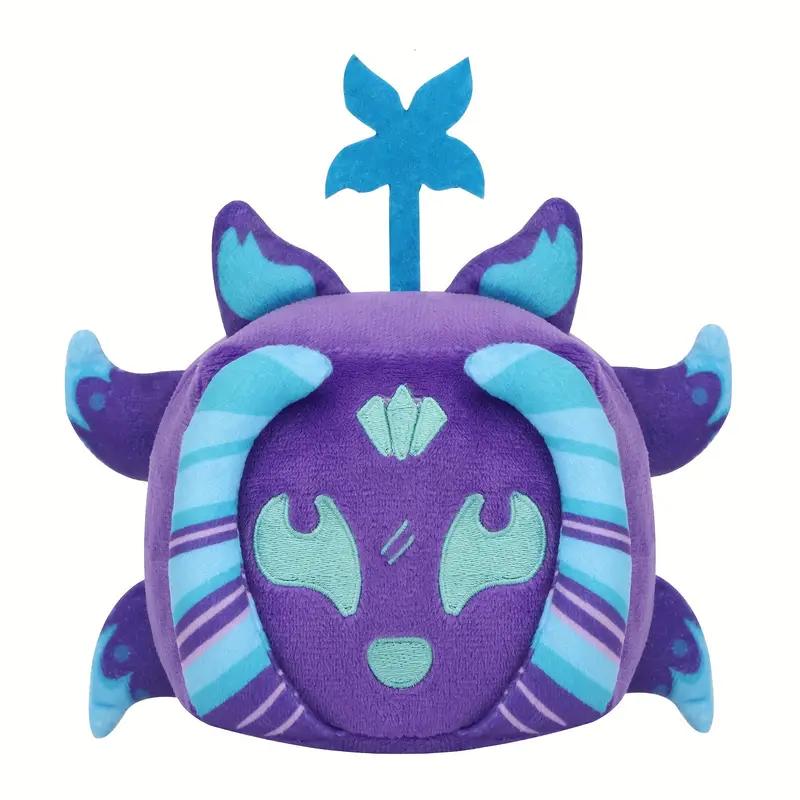 Jucărie de pluș amuzantă vulpe mov Blox Fruits Jucărie de pluș umplută Păpușă fruct diavol Jucării pătrate atrăgătoare pentru copii Cadou Decor acasă
