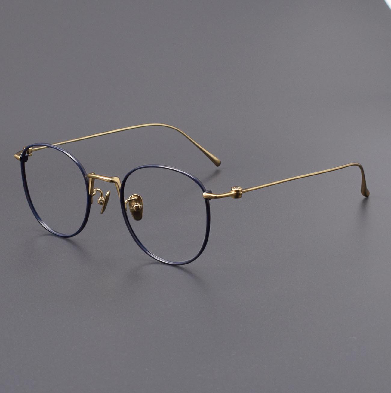 

Сверхлегкая 7 г гальванизированная круглая оправа для очков 80856: Чистый титан, двухцветный дизайн, совместимость с линзами для близорукости