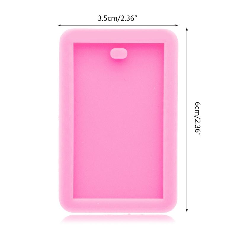 Rectangle Tag Keychain Silicone Mold with Hole for DIY Fondant Mold Trinket Gum Luggage Tag Cake Decoration Pendant