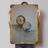 Two Marbles Still Life Tinplate Signs Abstract Art Poster Vintage Interior Decoration Custom Metal Sign for Wall Art Decoration
