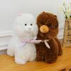 White Cute And Brown Alpaca Plush Toys With Scarves For Children Companionship