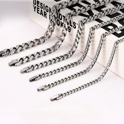 5/6/7/8/9/11/13/15MM Edelstahl Sechsseitiges kubanisches Armband Halskette Schmuck Schnalle Dominierender Herren Punk Hip-Hop Schmuck