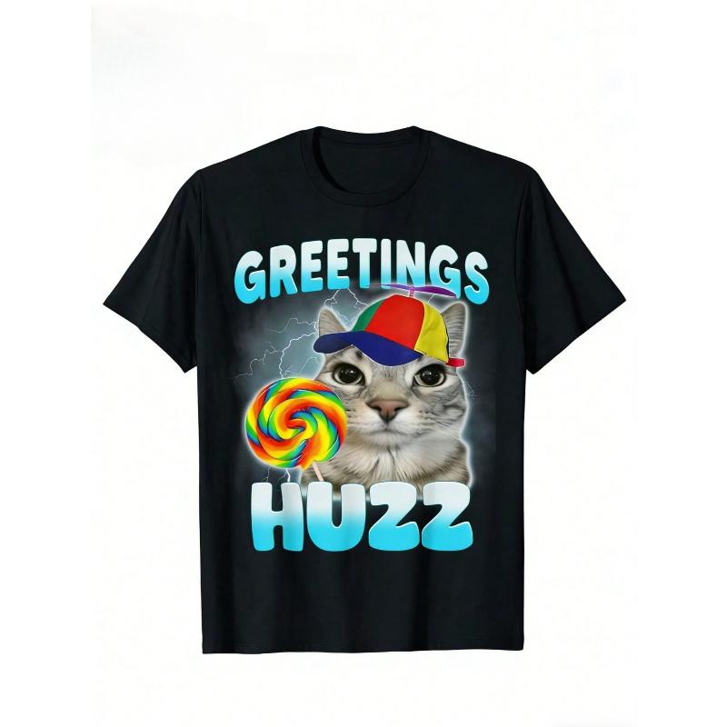 Men s Graphic Print Short Sleeve Tees, Faith & Statement Trendy Style, Loose Fit Casual Tops S