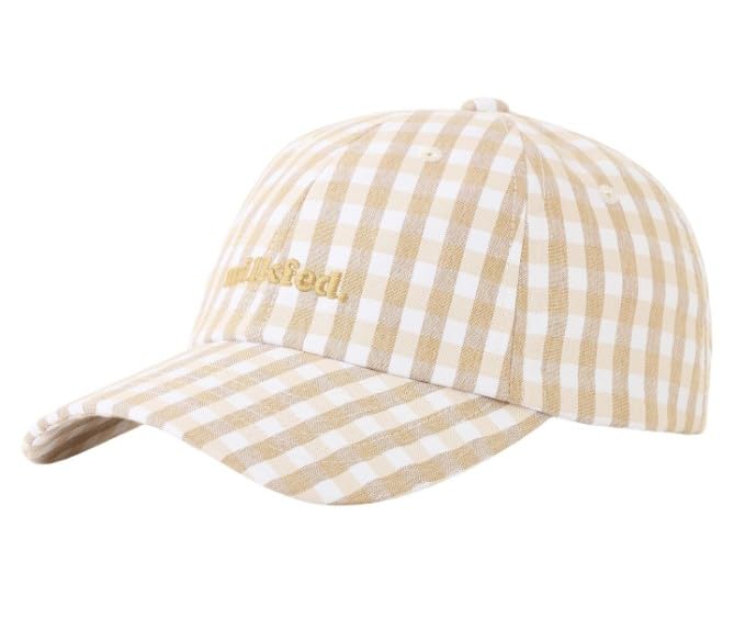 

[Milkfed] GINGHAM LOGO CAP for women, BEIGE