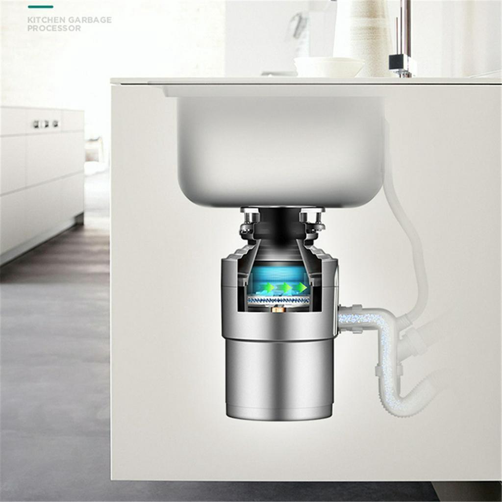 Home Kitchen 1HP Garbage Disposal Continuous Feed Food Waste Machine 630w 220v