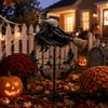 Mulino a vento da giardino magico spettrale di Halloween, decorazione da picchetto per esterni con motivi di strega e pipistrello, ornamento divertente e inquietante per la decorazione del giardino di Halloween