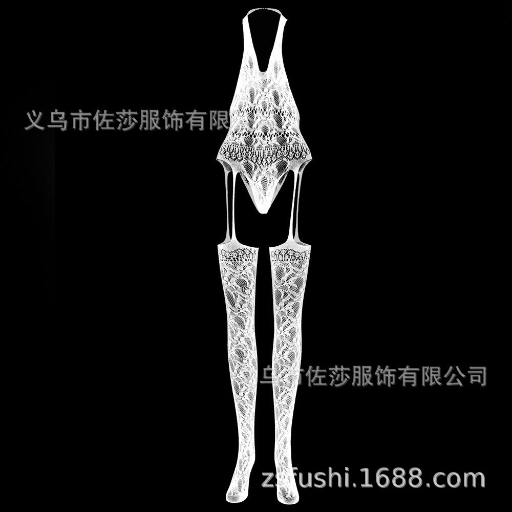 Sex Underwear Hollow Mesh Transparent One-piece Pajamas Nylon Jacquard One-piece