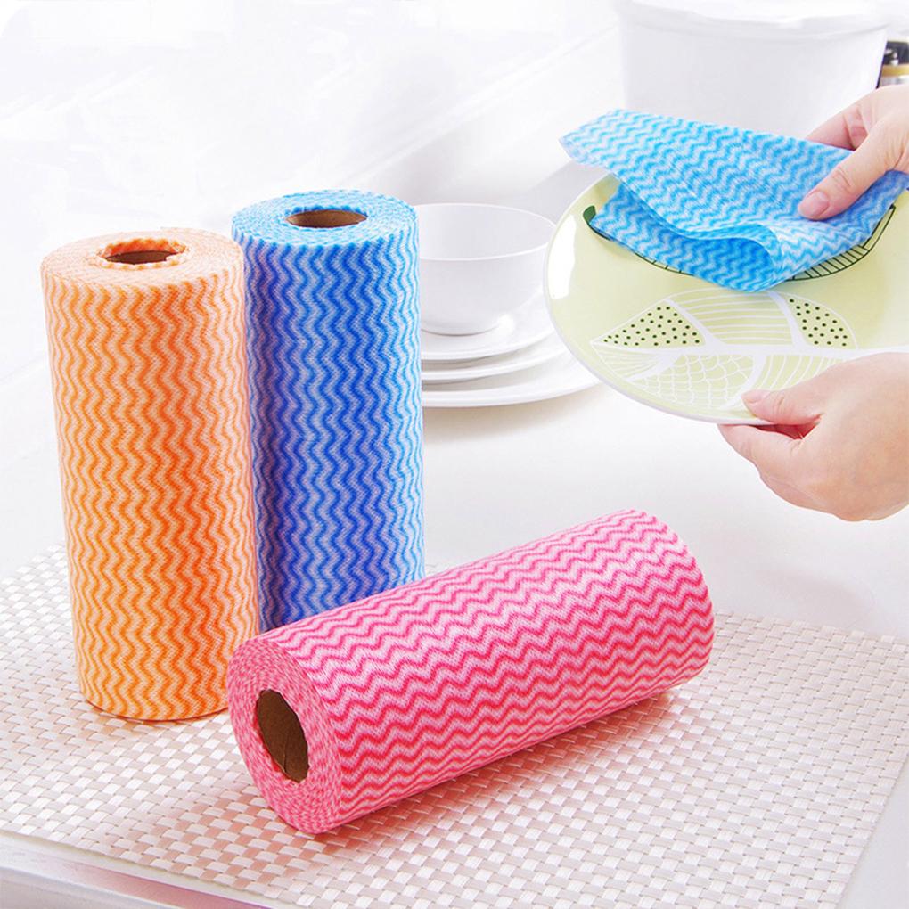 Household Portable Single Use Dishwashing Cloth Plates Sink Countertop Pan Cleaning Towel Non-woven Fabric Rags Kitchen