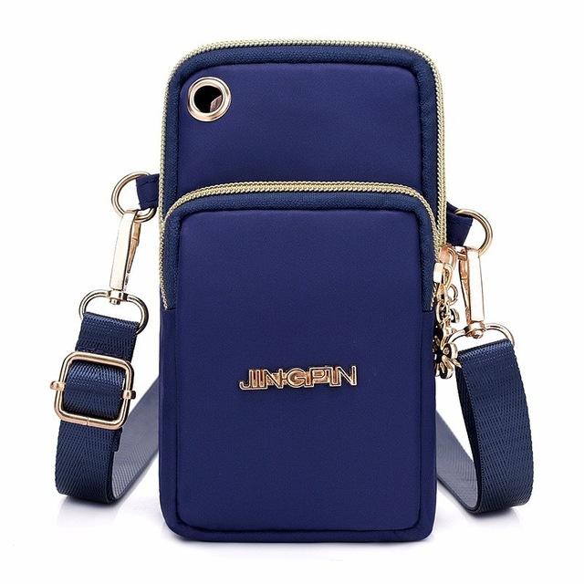 Zipper Phone Bag, Fashion Portable Nylon Coin Purse Versatile Small Shoulder Bag